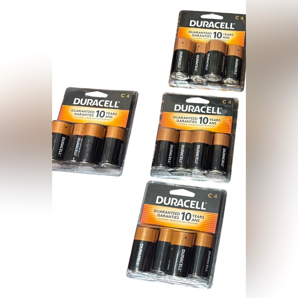 Duracell C4 Alkaline Batteries Lot of 4- 4 packs NIB